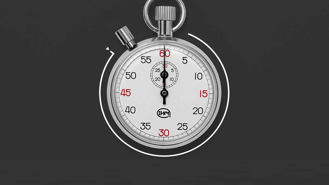 An image of a chrome stopwatch