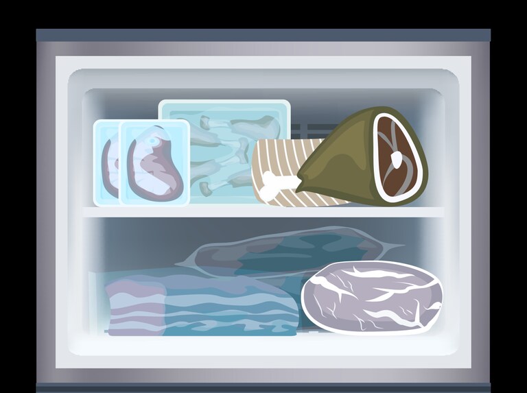 image of freezer with food in it