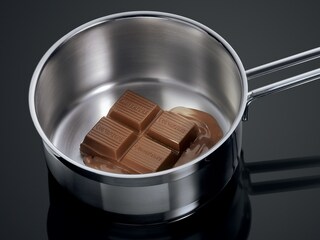 Melting chocolate in a pan on an AEG induction hob