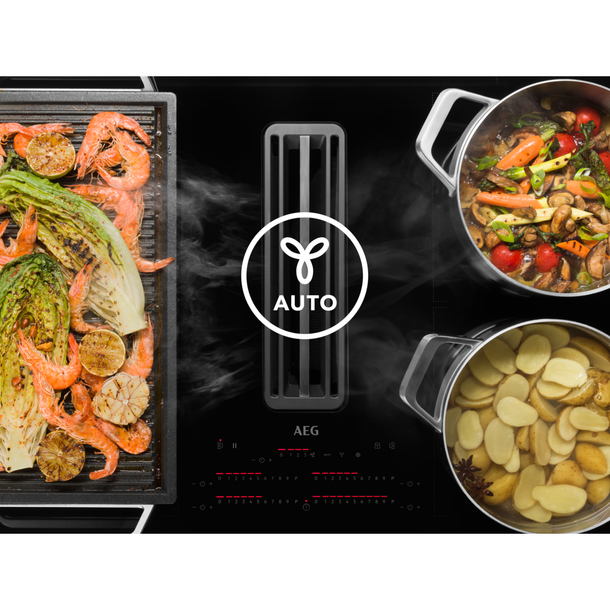 8000 Induction Extractor Hob 83 cm Recirculation Induction hob with