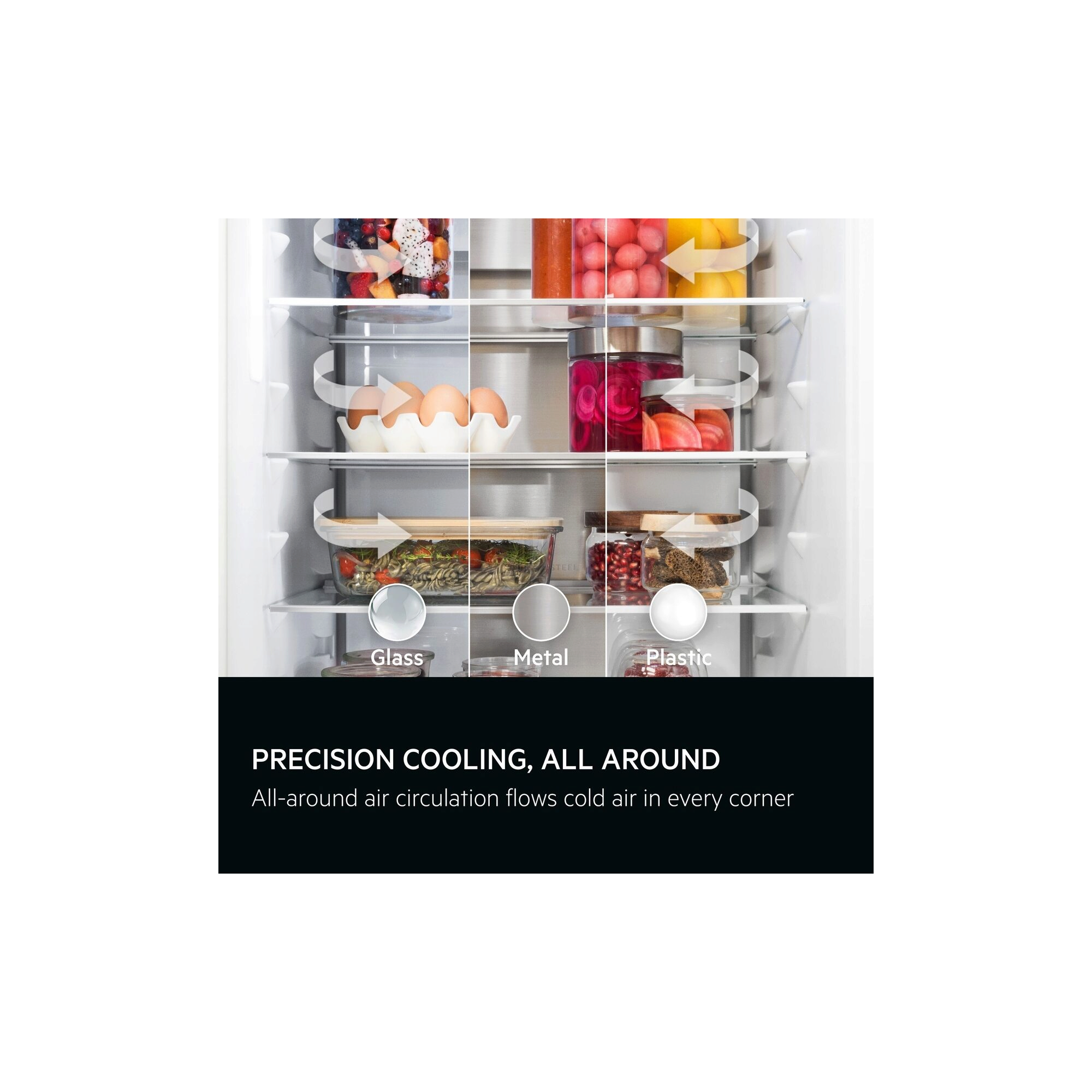 Precision cooling, all around. All-around air circulation flows cold air in every corner.