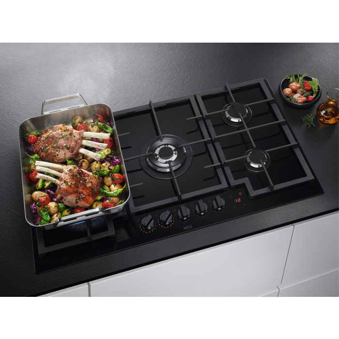 8000 Flamelight Gas On Glass Hob 90cm Gas hob AEG