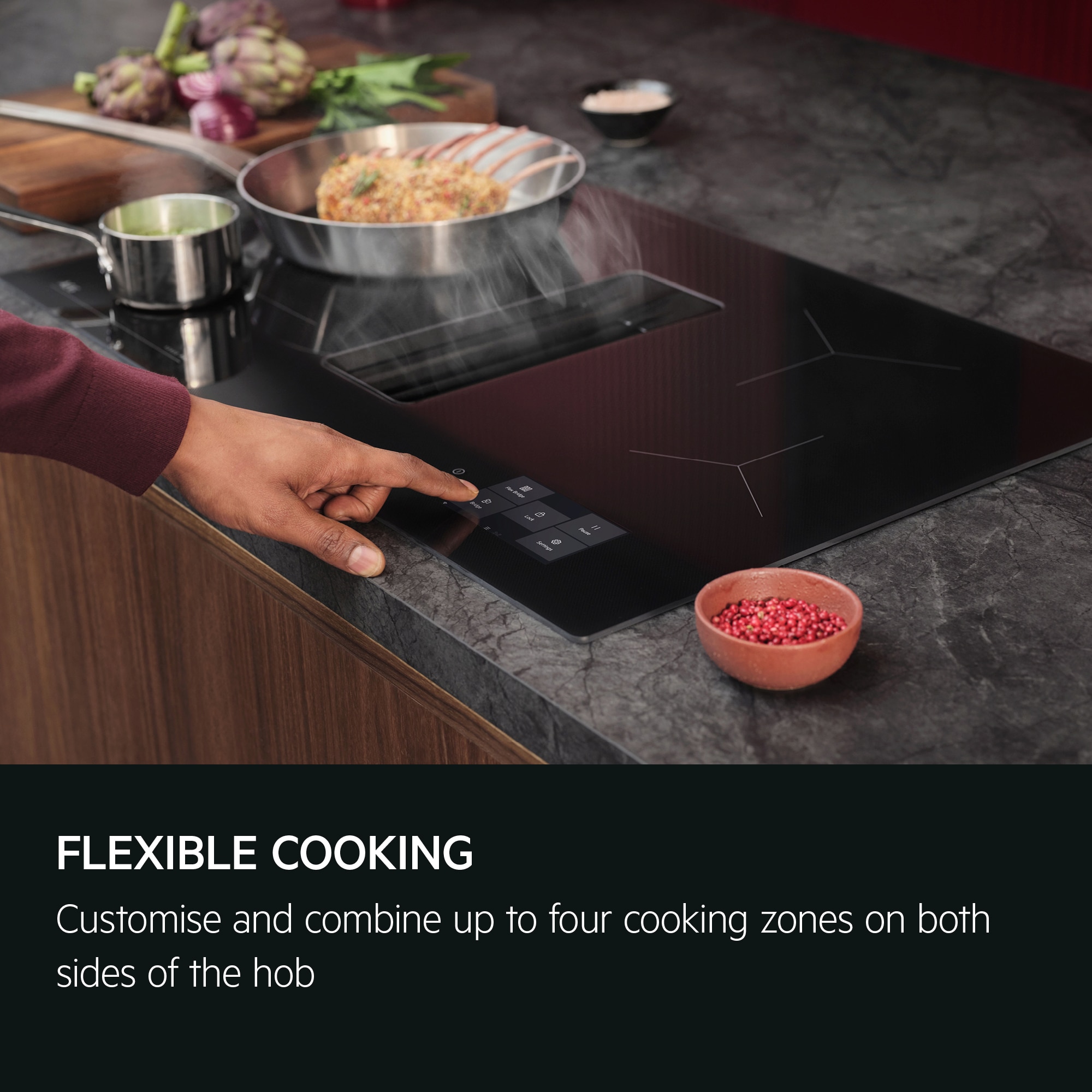 8000 Induction Extractor Hob 83 cm Recirculation Induction hob with