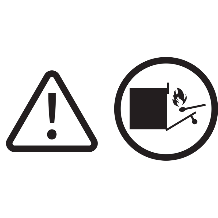 "ATTENTION!
Keep the oven door open when lighting the oven burner or the grill burner."