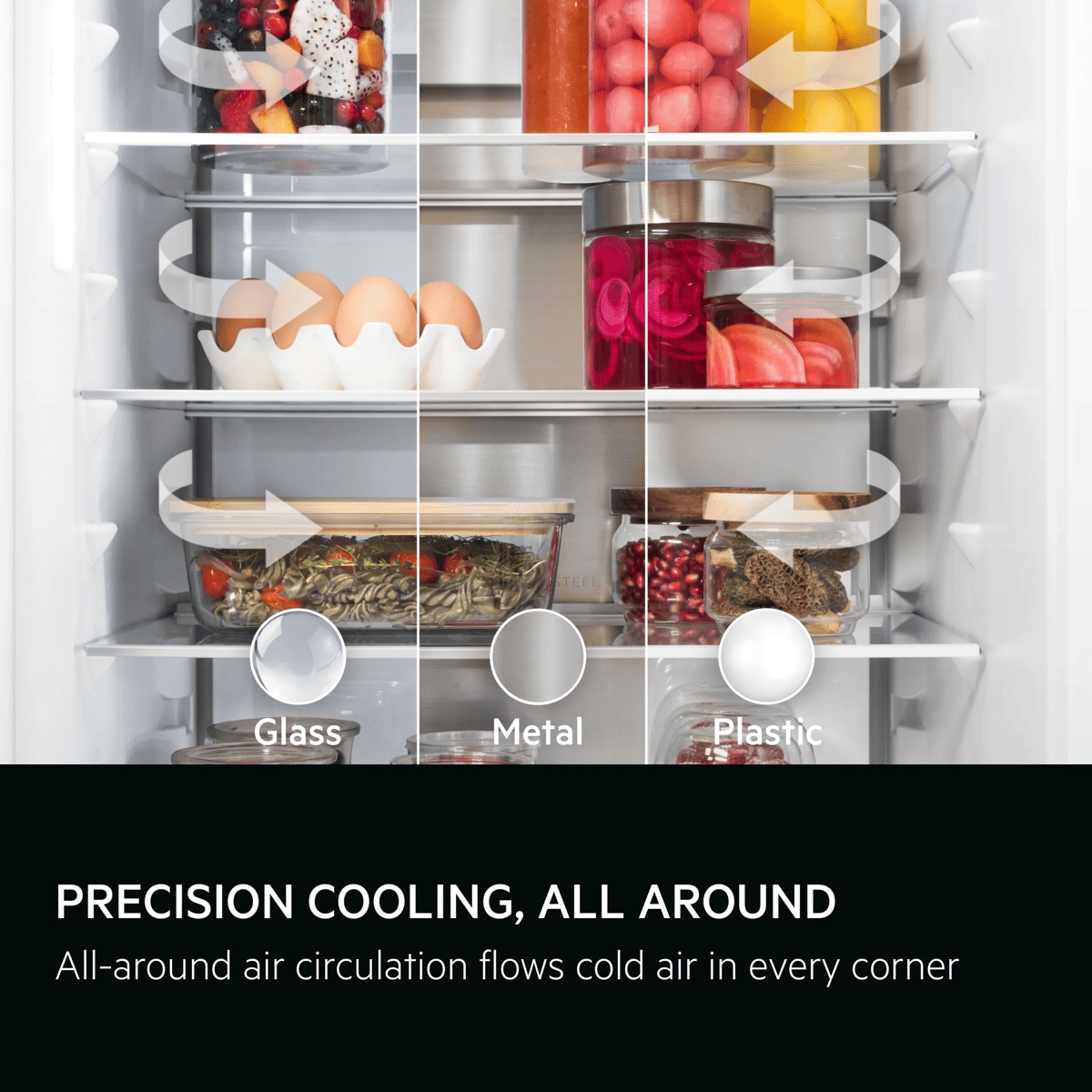 Precision cooling, all around. All-around air circulation flows cold air in every corner.