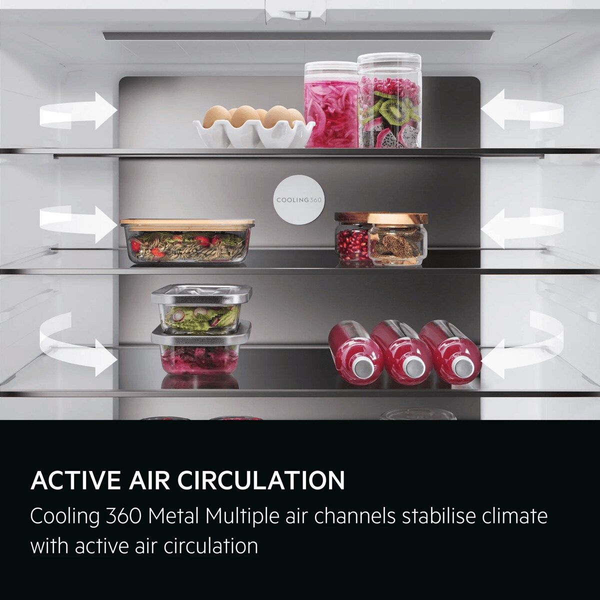 Cooling 360 Metal: Multiple air channels, minimalist design.