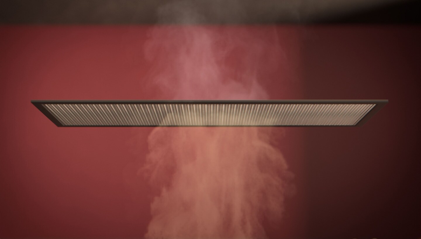 Filter with steam going through it.