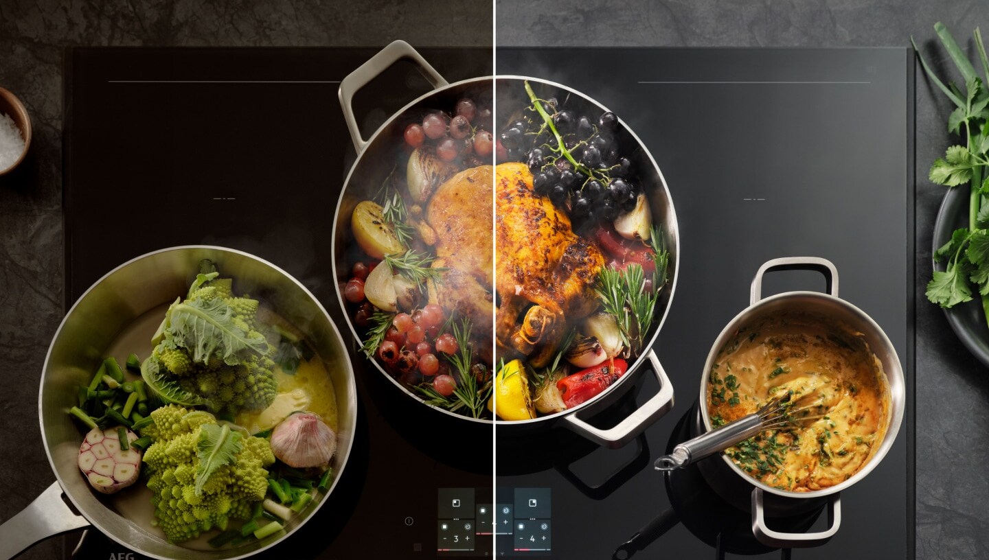 Food cooking on a stove.