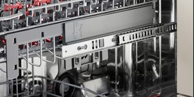 The soft-closing mechanism in the ComfortLift dishwasher from AEG