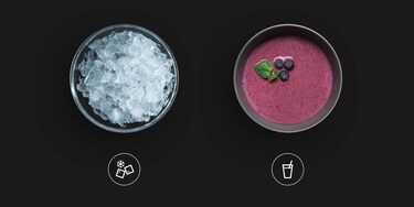 glass with ice and smoothie