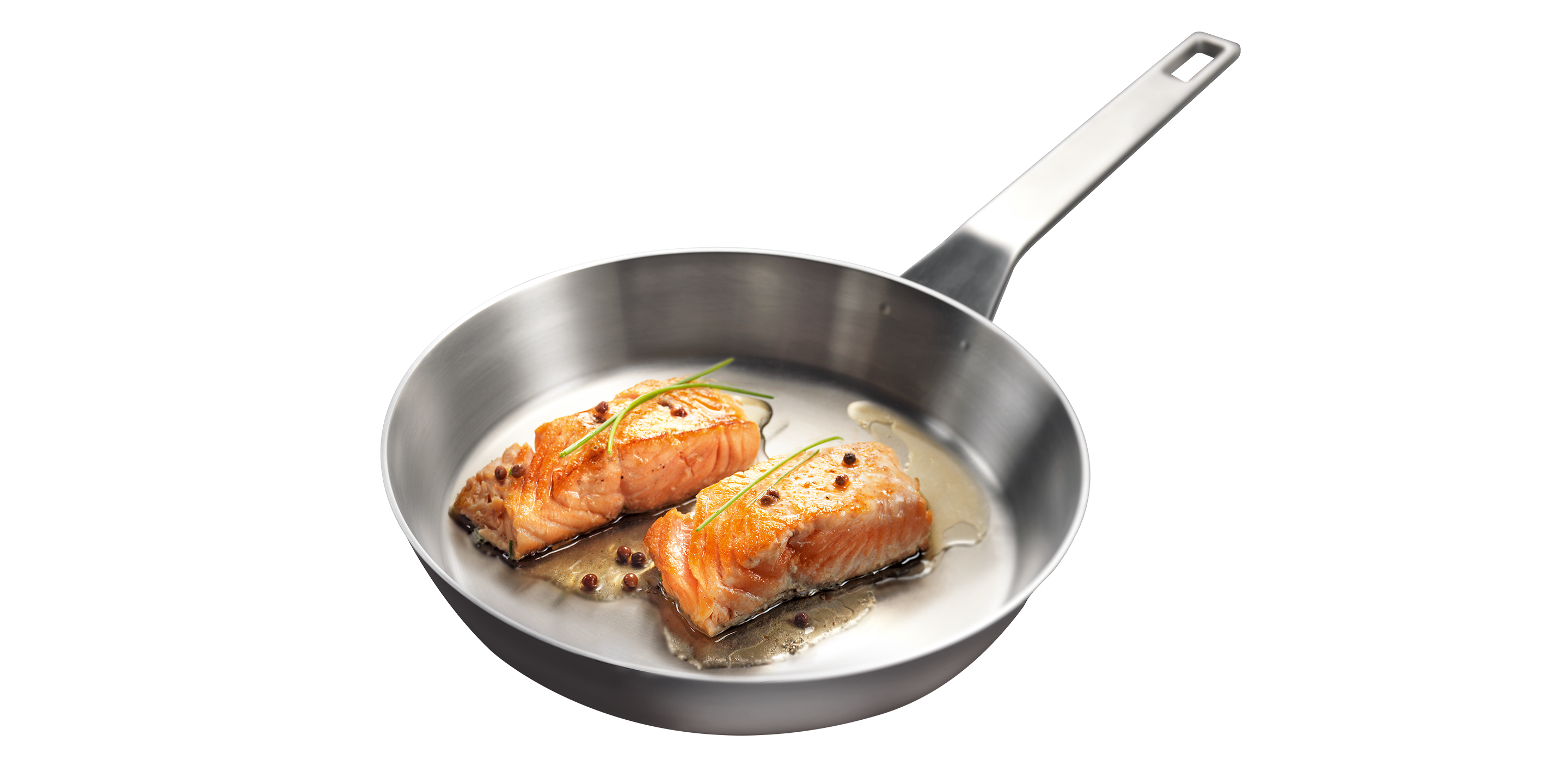 Salmon sears in a Mastery Collection Frying Pan