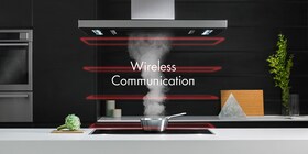 A hob communicating wirelessly with a cooker hood using AEG's hob2hood