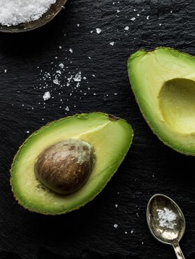 Two halves of avocado