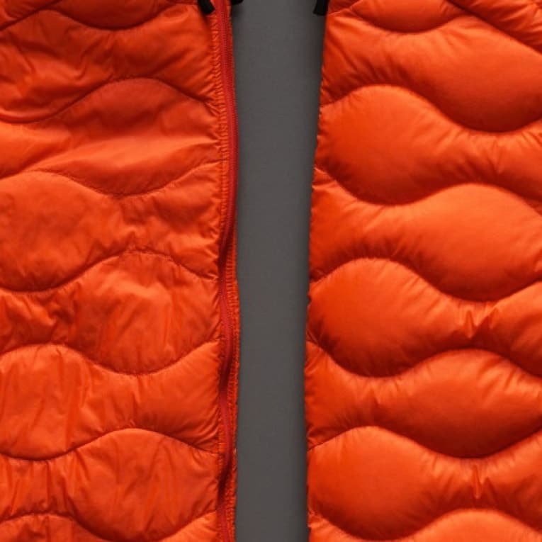 Orange down jacket