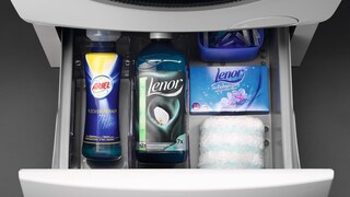 The spacious and handy laundry pedestal