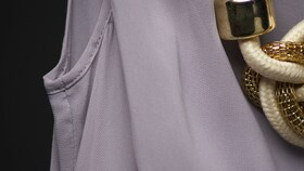 A silk blouse with a gold necklace