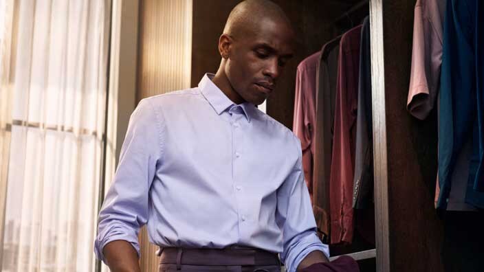 Man in wardrobe