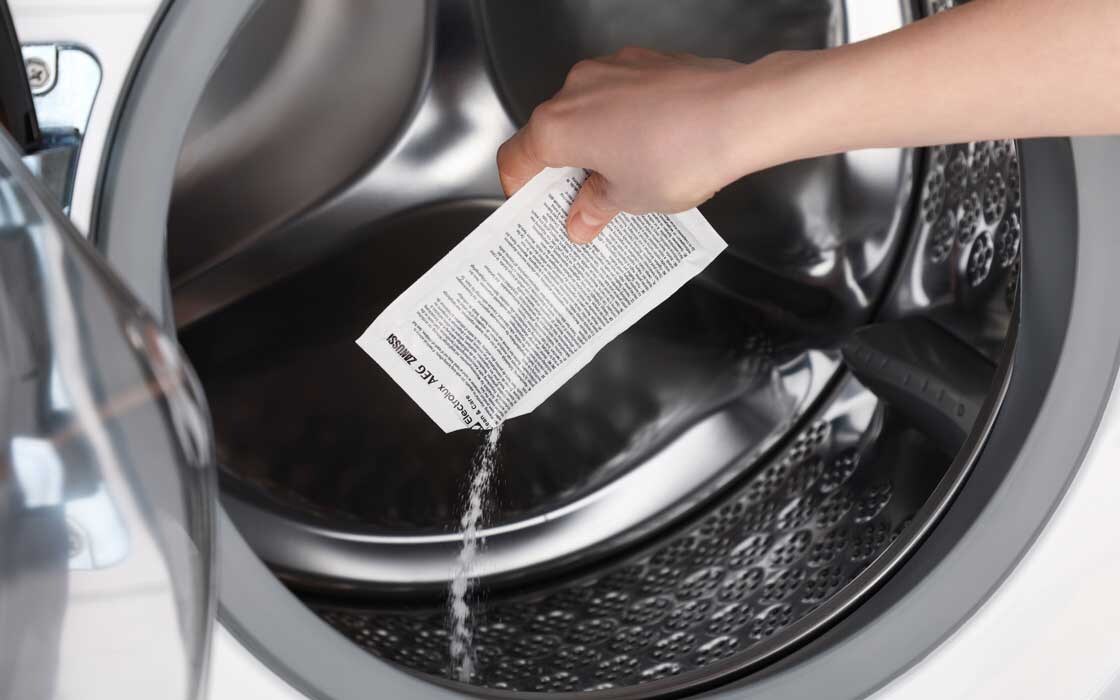 Clean and care in action in washing machine