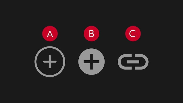 Three different "add" Icons