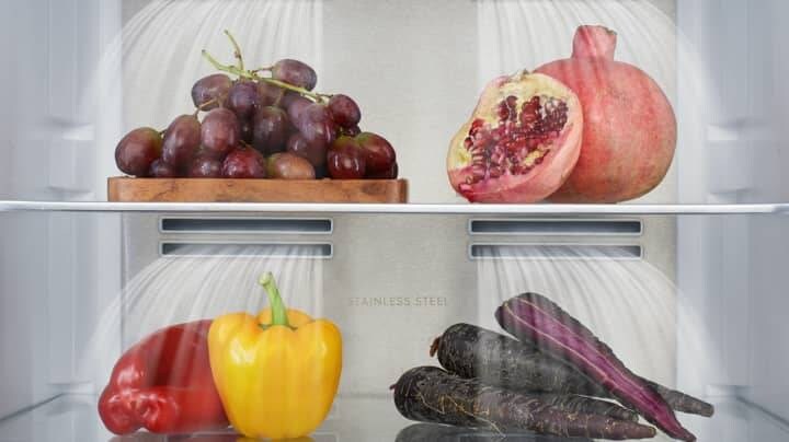 Fruit and veggies in fridge