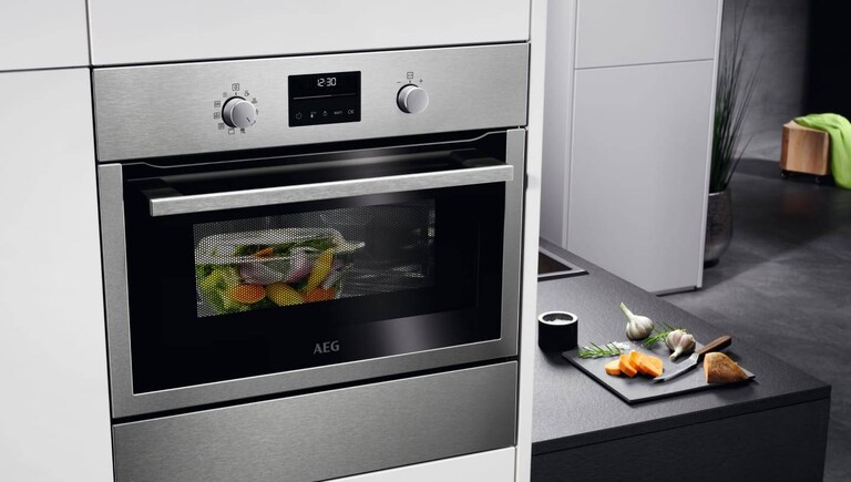 Oven from AEG in a kitchen area.