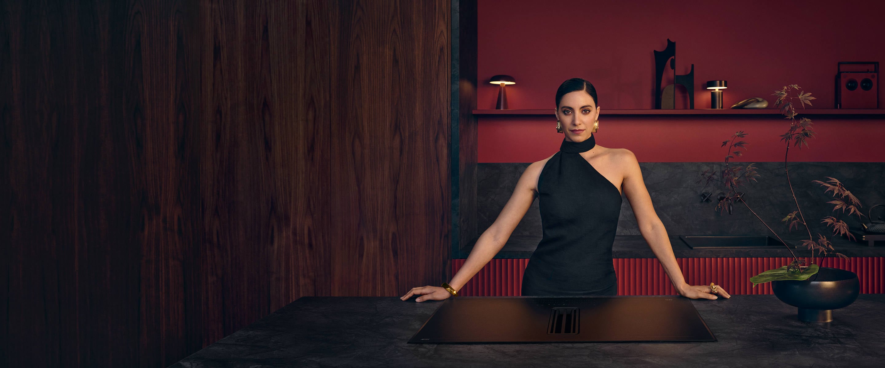 Woman standing in kitchen