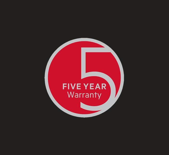 5 Year Warranty